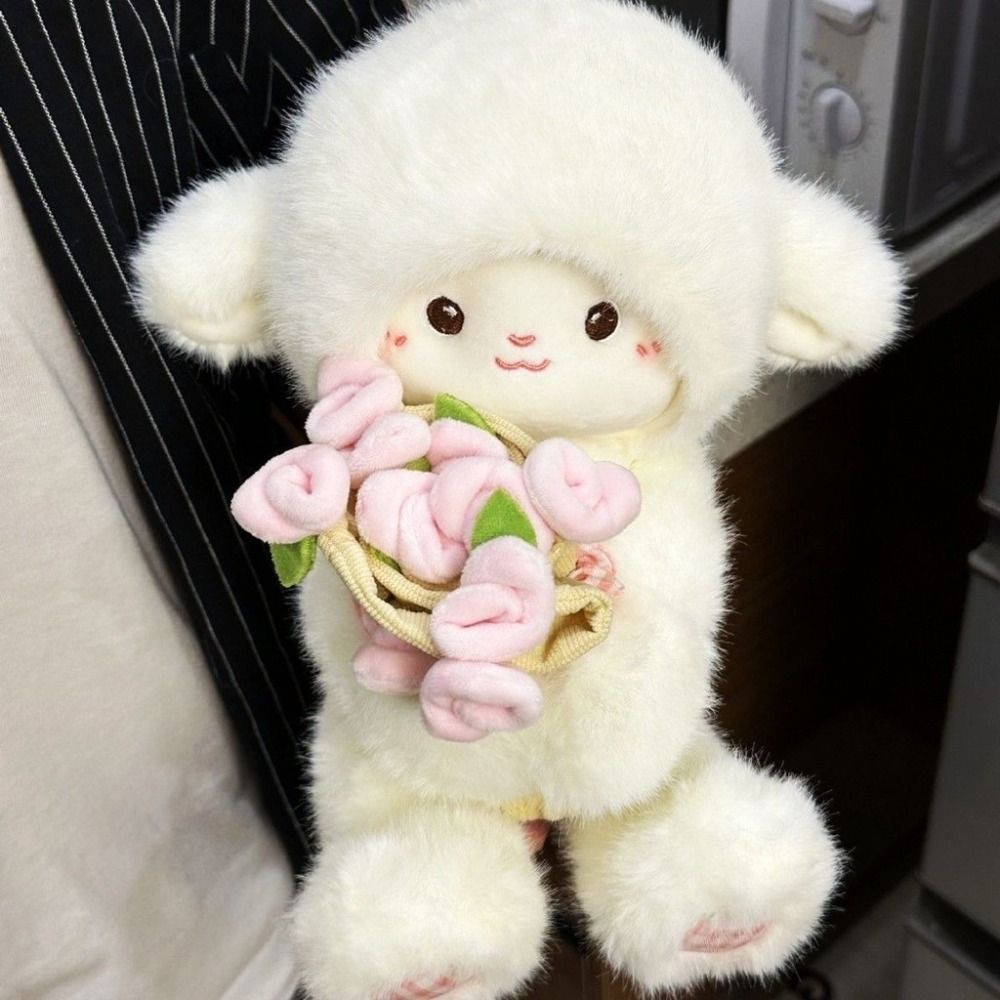 SAIA Từ Ôm Thịt Cừu, Búp Bê Cừu Sang Trọng Nhỏ Mềm Mại, Anime Sáng Tạo Mũ Hoa Hồng Đồ Chơi Sang Trọng Trẻ Em