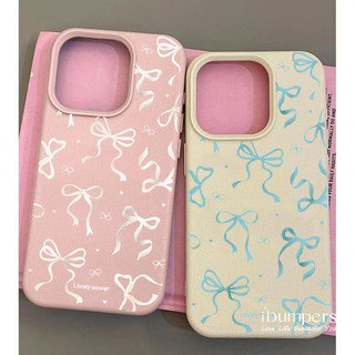 ibumpers Ốp Điện Thoại iPhone Hàn Quốc Charming Nơ Họa Tiết Ruy Băng Cho IPhone 16 15 14 12 13 11 Pro Max IP 7 8 Plus X XS XR Ốp Lưng Mỏng Silicon Mềm Da Họa Tiết