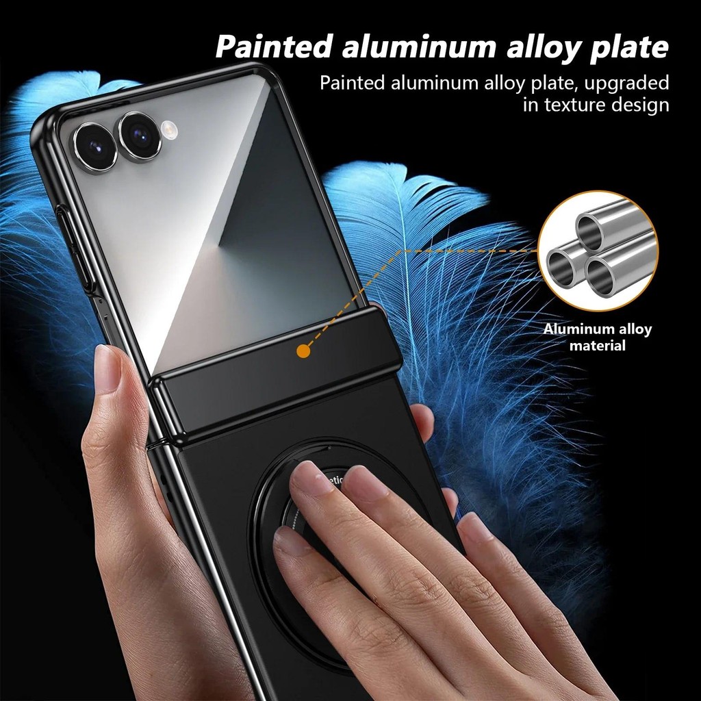 360 Xoay Vòng Giá Đỡ Bản Lề Bảo Vệ Ốp Lưng Điện Thoại Samsung Galaxy Z Flip 7 6 5 4 3 Flip7 Có Vỏ Phim Cường Lực