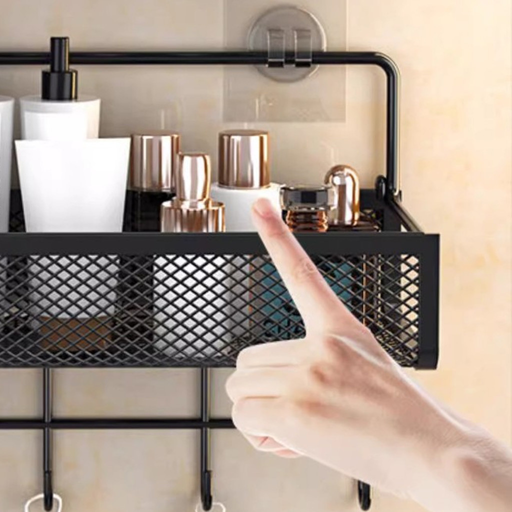 Kệ đựng đồ vệ sinh treo tường không đục lỗ - Giá đựng đồ treo đầu giường trường học - Đồ dùng phòng tắm đa năng