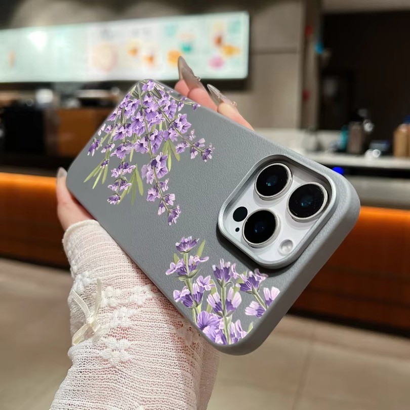 Ốp Điện Thoại Họa Tiết Hoa Oải Hương Cho Vivo Y78 Y36 Y27 Y38 Y72 Y50 Y30 Y30i Y22 Y22S Y21 Y21e Y21s Y21t Y33S Bảo Vệ Ống Kính Chống Sốc