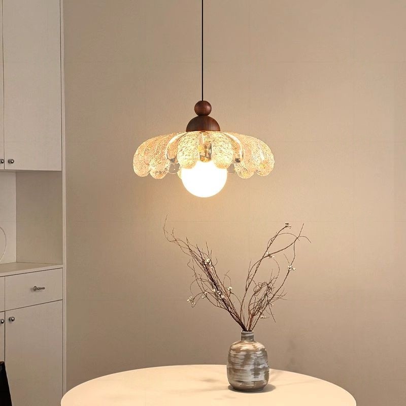 Đèn chùm trần quả óc chó cổ điển, Đèn mặt dây chuyền cánh hoa bằng nhựa thẩm mỹ thời trung cổ, quầy Bar, phòng khách, đầu giường, đèn thả trang trí quán cà phê
