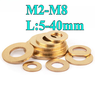 ((LXY) Máy giặt / Máy giặt phẳng bằng đồng thau M2 / M2.5 / M3 / M4 / M5 / M6 / M8 Vòng đệm, Long Đền phẳng  Đồng cho ốc lục giác (RM-VN-1)