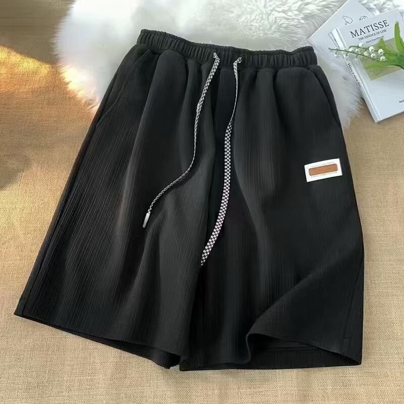 Quần short thể thao nam mùa hè mỏng nhẹ thoáng mát phong cách Hàn Quốc, quần bóng rổ rộng thun lạnh co giãn, quần 5 phân休闲裤