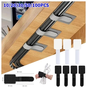 50 / 100 Chiếc Có Thể Tái Sử Dụng Dây Buộc Dây Tổ Chức Dây Giá Đỡ Dây Tự Dính Dây Có Thể Điều Chỉnh Dây Sắp Xếp Dây Đeo