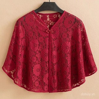 Phụ Nữ Mới Thanh Lịch Vintage Ren Nhẹ Chống Nắng Áo Choàng