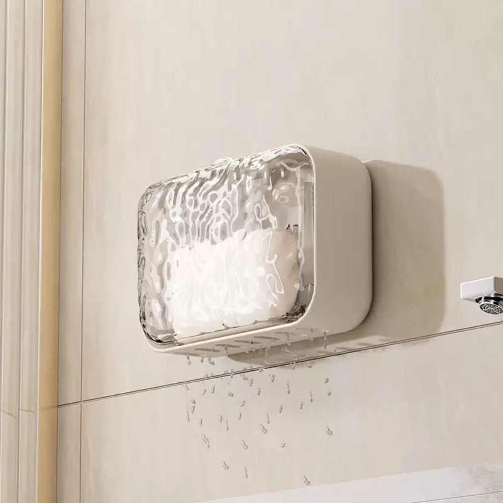 Kệ Đựng Xà Phòng Dán Tường Có Nắp Đậy Kín Chống Nước, Kệ Đựng Xà Bông Rửa Tay Nhà Tắm