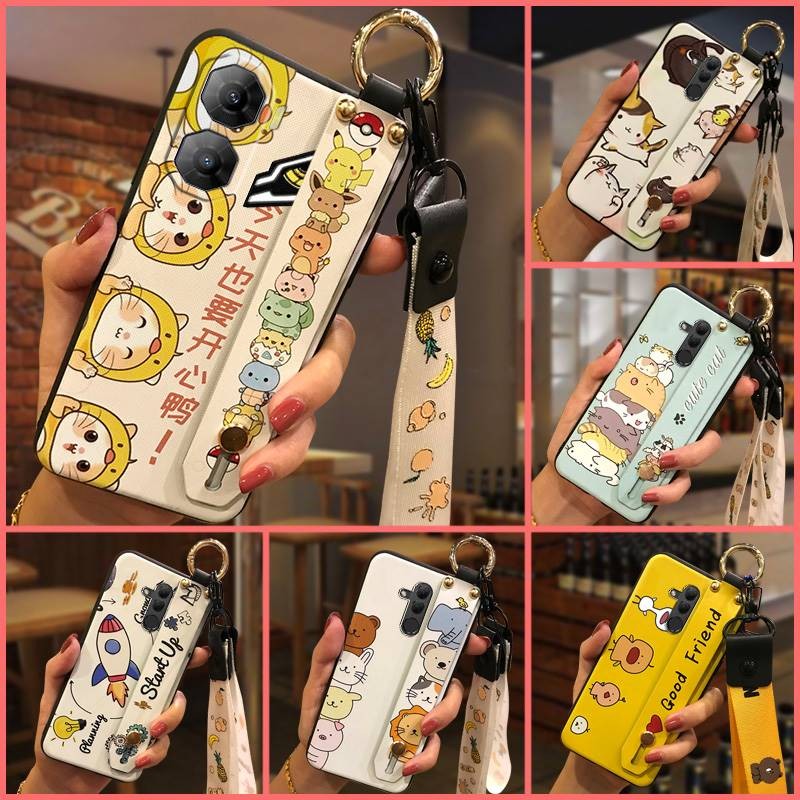 Ốp Điện Thoại Dễ Thương Chống Thấm Nước Cho ZTE Nubia Neo3 5G Bảo Vệ Chống Bụi Bẩn Dây Đeo Cổ Tay Vỏ Điện Thoại Di Động Bền Chống Va Đập Phim Hoạt Hình Vòng Ốp Lưng Chân Đế Thiết Kế Thời Trang Dây Buộc