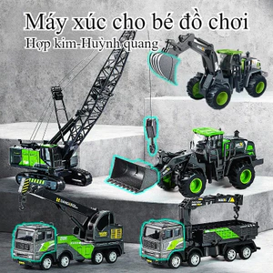 Mô Hình Xe Công Trình Hợp Kim Cho Bé Trai，Máy xúc，Máy cẩu，Đồ chơi xây dựng kỹ thuật，Bạn có thể đào đá cát ngoài trời
