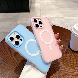Ốp điện thoại từ tính mờ 2 trong 1 màu thạch sang trọng cho iPhone 11 12 13 14 15 16 Pro Max Plus Vỏ mềm trong suốt Dopamine TPU Vỏ chống rơi