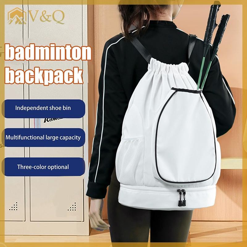 Littleloves1 Vợt Tennis Ba Lô Giữ 2 Vợt Cầu Lông Túi Thể Thao Dung Tích Lớn Tập Gym Túi Tập Thể Dục Có Túi Giày EN