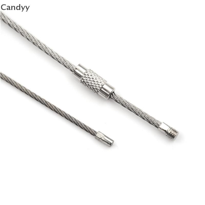 NDY 10 Chiếc Thời Trang Đi Bộ Đường Dài Dụng Cụ Dây Móc Khóa Cáp Vòng Chìa Khóa Thép Không Gỉ 10 / 15 / 20cm N