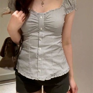 MUJIELLA Áo Baby Tee Cổ Trễ Ôm Body【Tôn Dáng】✓Vải Mềm Không Xù✓Đi Chơi/Party - Chất Hàn MUJI20250801