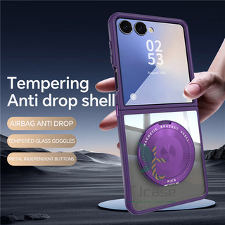 360 Xoay Vòng Kim Loại Đứng Từ Ốp Lưng Samsung Galaxy Z Flip 7 6 5 7FE Vỏ Sạc Không Dây