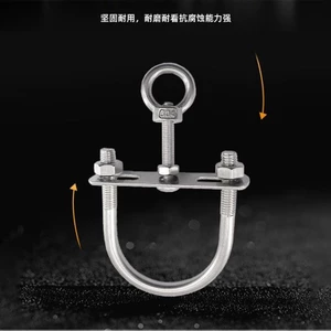 Thép không gỉ 304 Ống Vuông Ống Tròn Có Thể Điều Chỉnh Đa Năng Móc Quần Áo Thanh Chống Gió Móc Đục Lỗ Quần Áo Móc X7IW