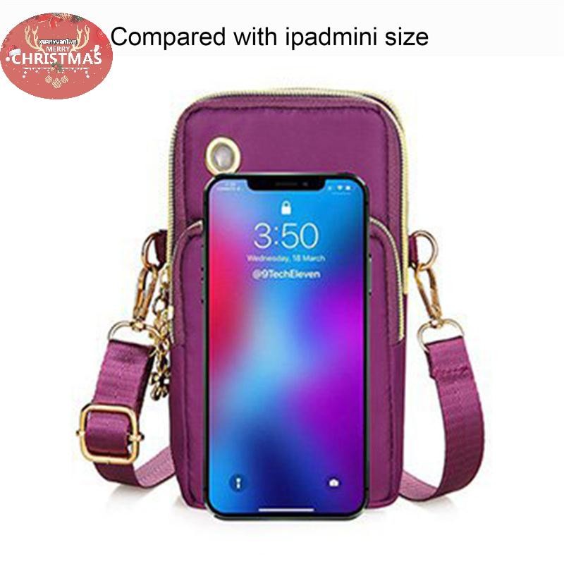 XUAN Nylon Chống Thấm Nước Nữ Đeo Ngang Điện Thoại Túi Đeo Vai Túi Nhỏ Ví Thắt Lưng VN
