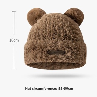 Mũ beanie tai gấu bông TOSE, ấm áp và đáng yêu, phù hợp nam nữ