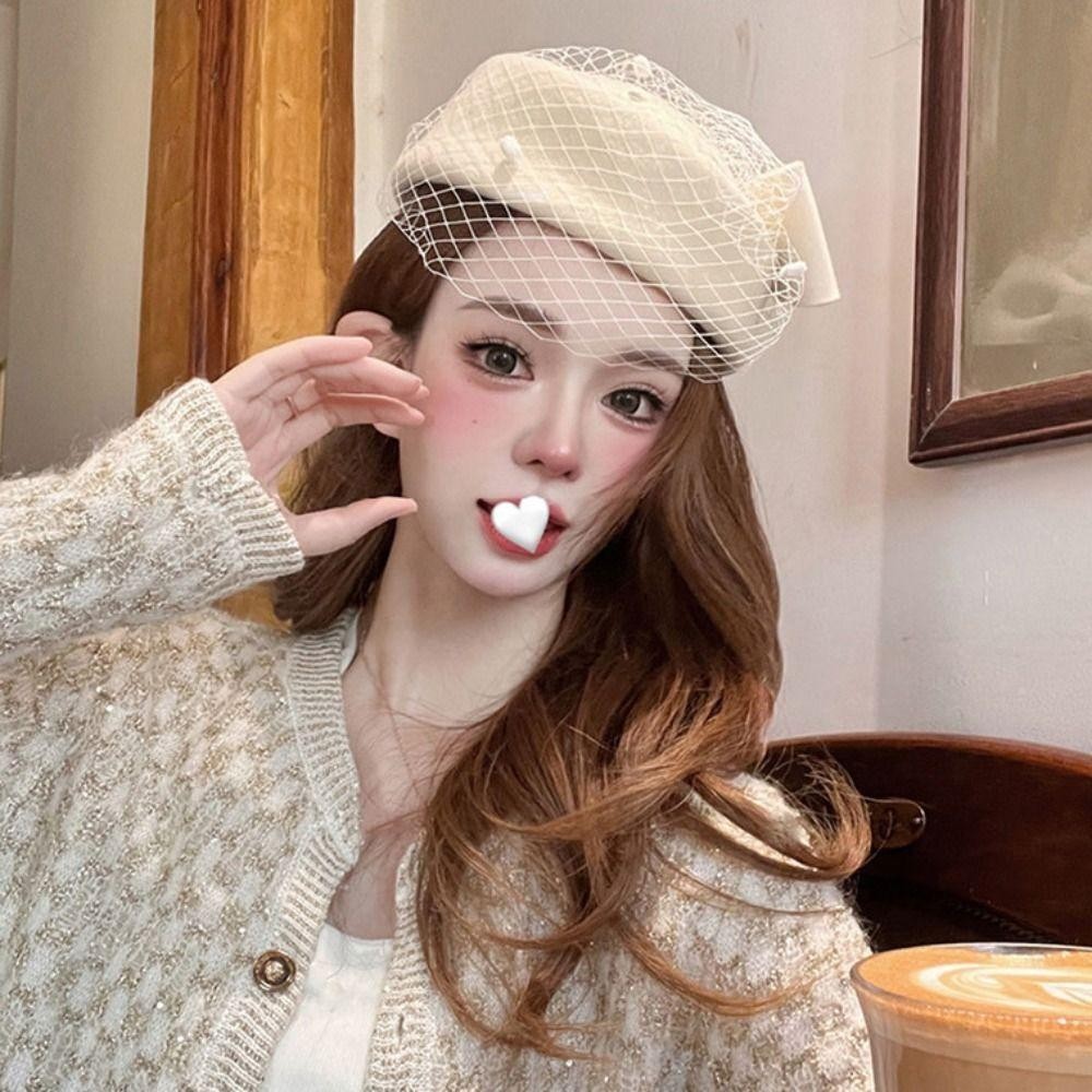 Mũ Nơ RTJIFSS có Veil, Mũ Fascinator phong cách Anh, Mũ trang trọng cho cô dâu</optimized Eveluated for repetition and optimized.