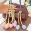 Dây buộc tóc hoa thủ công - Tulip Flower Bud Ribbon Charm - Thắt nơ cổ bé gái - Phụ kiện tóc Hàn Quốc - Túi treo quần áo - Trang trí gói quà