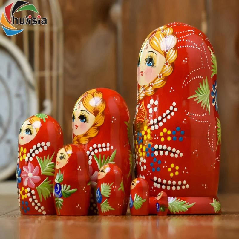 chulisia 7 Chiếc Búp Bê Làm Tổ Nga Matryoshka Búp Bê Cho Bàn Trẻ Em Tập Đi 20cm