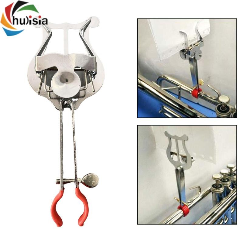 chulisia Trumpet Marching Lyre Kẹp Trên Đứng Tấm Nhạc Kẹp Cho Cornet BB Clarinet Âm Nhạc Đứng Nhạc Cụ Trumpet Nhạc Cụ