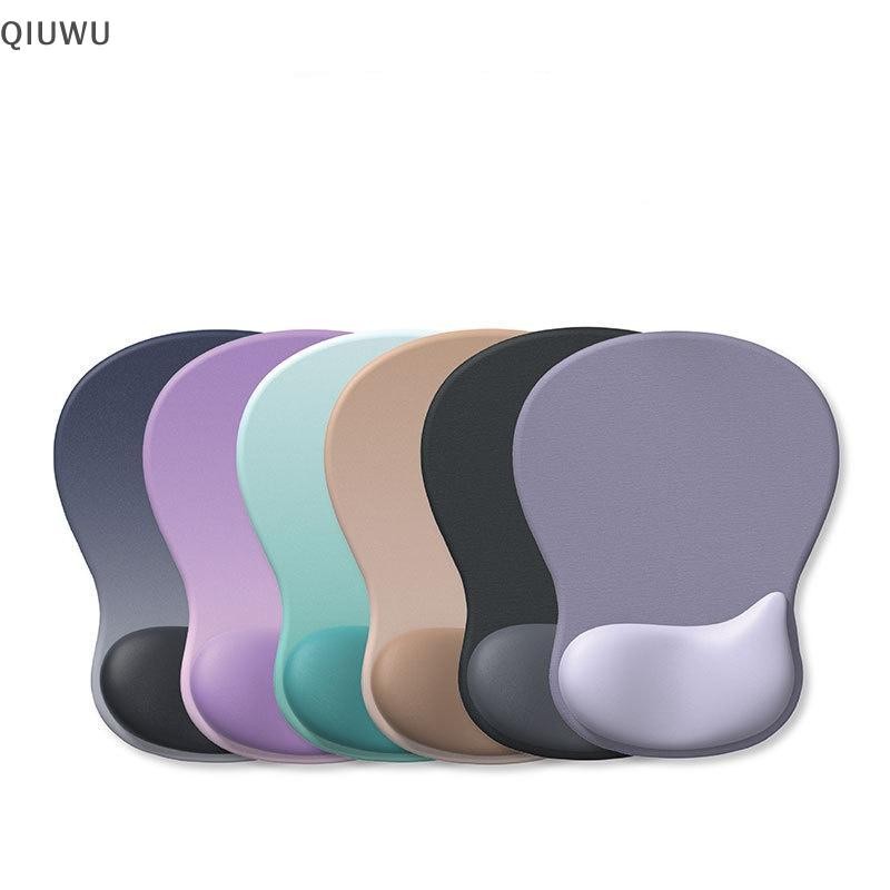 QIUWU Tấm lót chuột công thái học Gradient, hỗ trợ cổ tay thoải mái, chống trượt, mềm mại, phần còn lại cổ tay, silicon