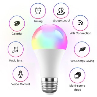 Giọng & Bóng Điều Sáng Home RGB Độ Thông Nói Cho Trợ Đèn E27 App Smart giao hàng nhanh Minh kiểu dáng hiện đại Năng 5W