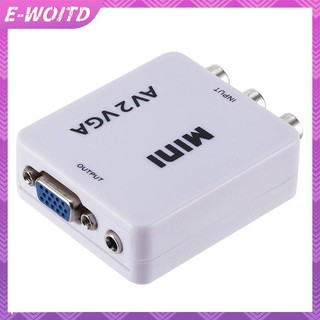 E-woitd AV RCA Sang VGA Video Adapter HD 1080P TV Chuyển Đổi Hộp Chuyển Đổi HNVN