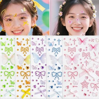 Csndices 1 Miếng Dán Mặt Tình Yêu Ngọt Ngào Màu Hồng Nơ Đỏ Dán Trang Trí Trang Điểm Có Keo Dán Mặt Sau Traceless Sticker * VN
