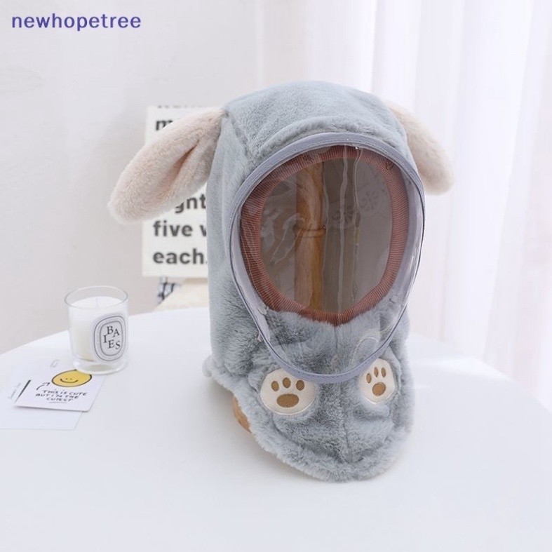 Mũ Len Lông Cừu Trùm Đầu Kèm Kính Chắn Gió Chống Bụi Bảo Vệ Bé Nón Len Mềm Mịn 2in1 Cho Bé 2-6 tuổi