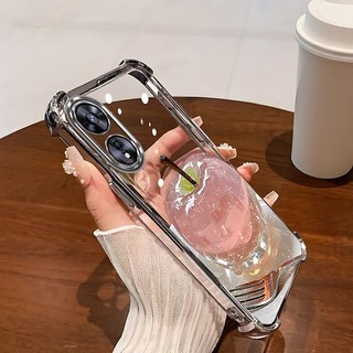 Thích hợp cho Ốp điện thoại OPPO A18 Thiết kế pha lê Apple Tiểu thuyết đơn giản Chất liệu TPU trong suốt Giá cả phải chăng Chống sốc Chống trượt Chống vân tay bền