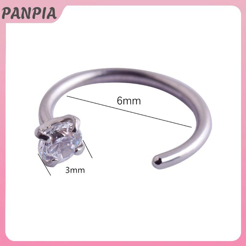 PNPIA-1pc Thép Không Gỉ CZ Xuyên Bông Tai Bông Tai Xương Tai Sụn Xoắn Tragus Daith Conch Hoop Bông Tai Nữ Trang Sức Cơ Thể