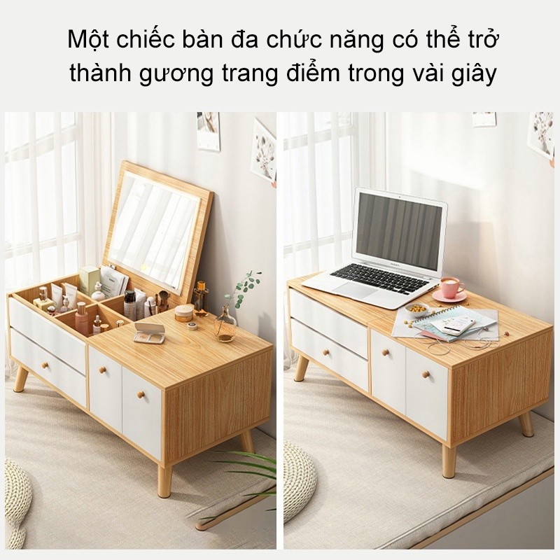 SUNNY Bàn trang điểm ngồi bệt đa năng kết hợp kệ tab đầu giường tiện lợi hiện đại
