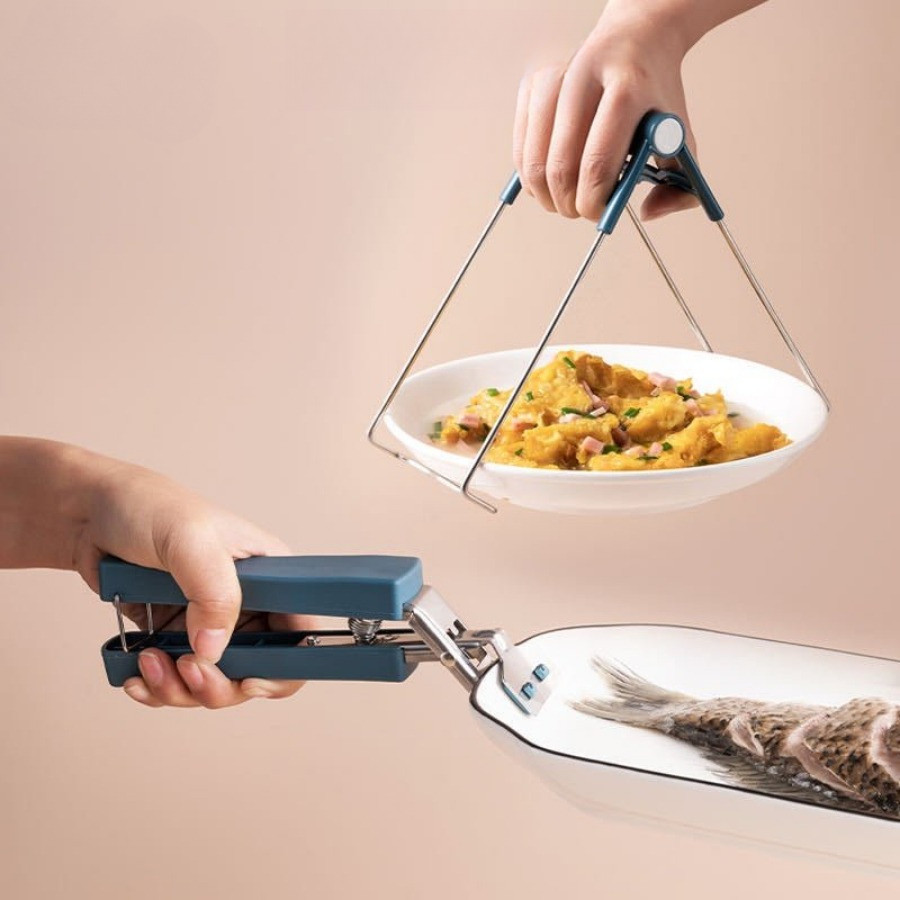 Bộ Dụng Cụ Gắp Bát Đĩa Chống Nóng 6 Món Tiện Lợi, Kẹp Gắp, Kẹp Nhấc, Găng Mỏ Vịt, Miếng Lót Nồi