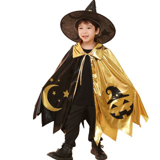 Halloween Trẻ Em Áo Khoác Mũ Bộ Ảo Thuật Gia Áo Khoác Trang Phục Hóa Trang Halloween Đạo Cụ
