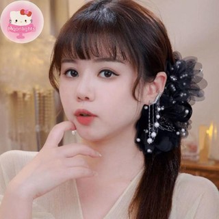 Moonlights Nữ Lưới Hoa Ngọc Trai Cua Tóc Vuốt Nữ Cô Gái Tính Khí Thời Trang Mũ EN