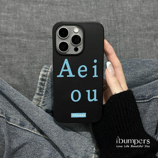 ibumpers Ốp Điện Thoại iPhone Đơn Giản Hàn Quốc Aei ou Họa Tiết Chữ Cái Cho IPhone 16 15 14 12 13 11 Pro Max IP 7 8 Plus X XS XR Ốp Lưng Mỏng Silicon Mềm Da Họa Tiết
