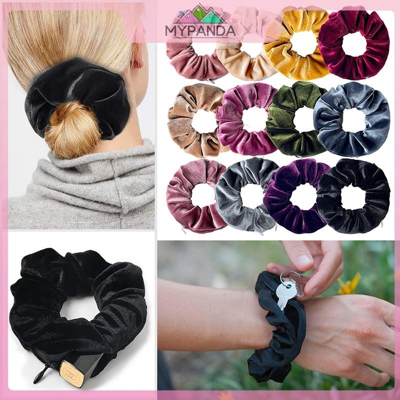 MYPANDA Scrunchie Có Dây Kéo Bí Mật - Bảo Quản Chìa Khóa & Tiền Mặt Khi Đi Du Lịch