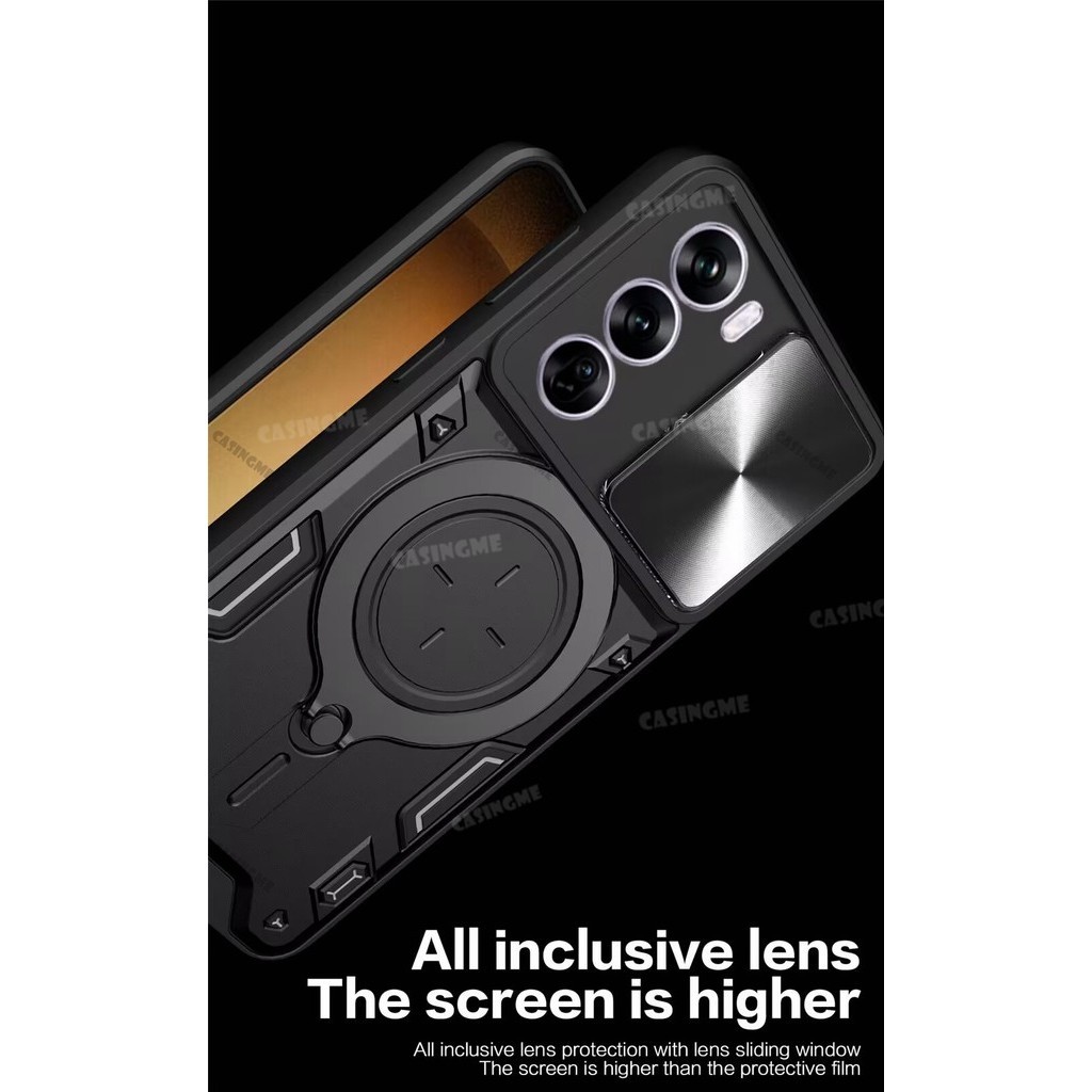 Oppo Reno12 12Pro 5G Giáp Chống Sốc Đẩy Kéo Camera Bảo Vệ Cho Oppo Reno 12 Reno12 OppoReno12 Pro 12Pro 5G 4G 2024 Ốp Lưng Xe Ô Tô Vỏ Vòng Từ Tính Ốp lưng