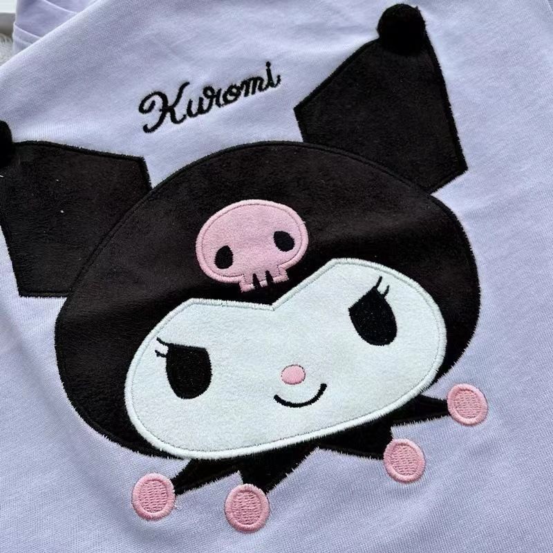 2024 Kawaii Áo Thun Kuromi Cinnamoroll Cô Gái My Melody Trẻ Em Tay Ngắn Anime Hoạt Hình Mùa Hè Trẻ Em Quần Áo Hàng Đầu