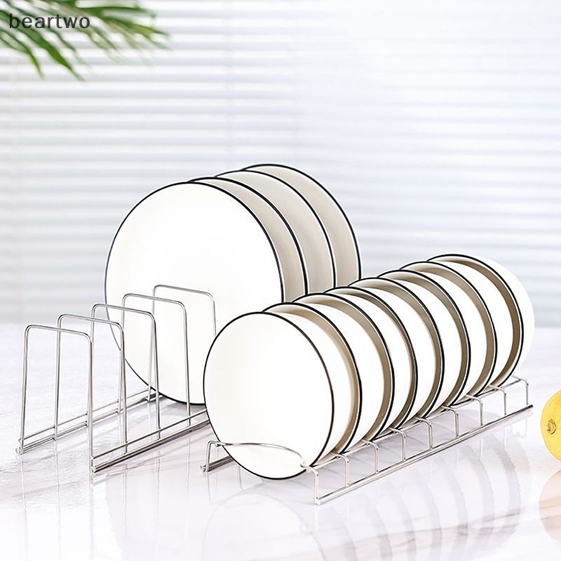 < Beartwo > Giá thoát nước bát đĩa bằng thép không gỉ Tấm nắp nồi nhà bếp Giá để đồ Kệ đa năng Giá phơi bát Giá đỡ nhà bếp Dụng cụ sắp xếp đẹp