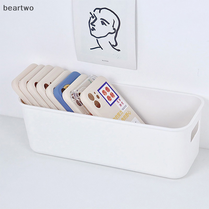 < Beartwo > Hộp đựng điện thoại di động để bàn đơn giản Hộp đựng mỹ phẩm Hộp đựng đồ lặt vặt dung tích lớn Giỏ đựng đồ lặt vặt Đẹp