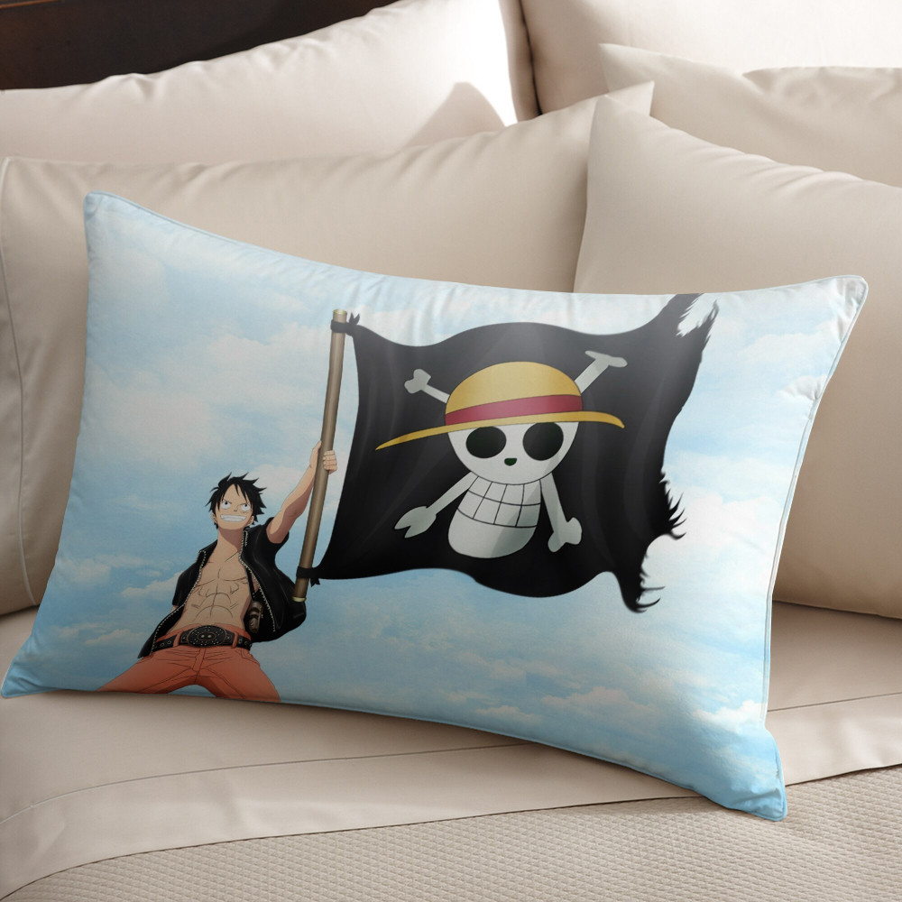 Anime Nhật Bản ONE PIECE Vỏ Gối Hình Chữ Nhật Một Mặt In Hình Đệm Polyester Trang Trí Nhà Cửa Món Quà Tốt Nhất (Không Có Lõi)