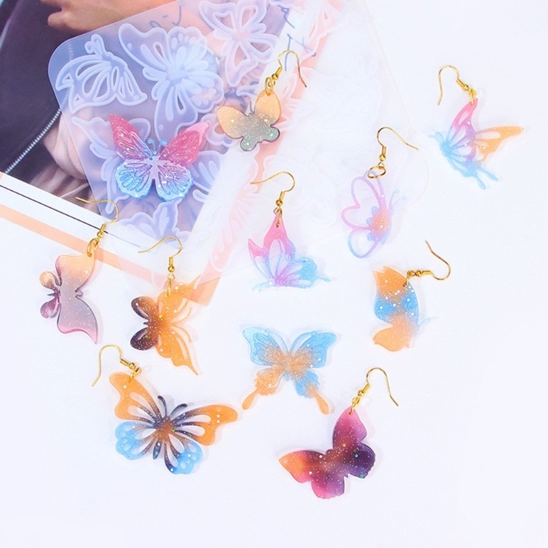 Flgo Bông Tai Thời Trang Khuôn Silicon Tùy Chỉnh Bướm Earwear Khuôn Trang Sức Khuôn