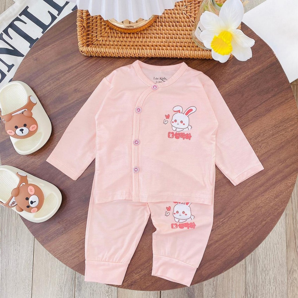 Combo 5 Bộ sơ sinh dài tay vải thun lạnh PEPTIT  cho bé sơ sinh TM mềm mịn thoải mái  0 - 9 tháng LP-DL14 Đậu Đậu Store