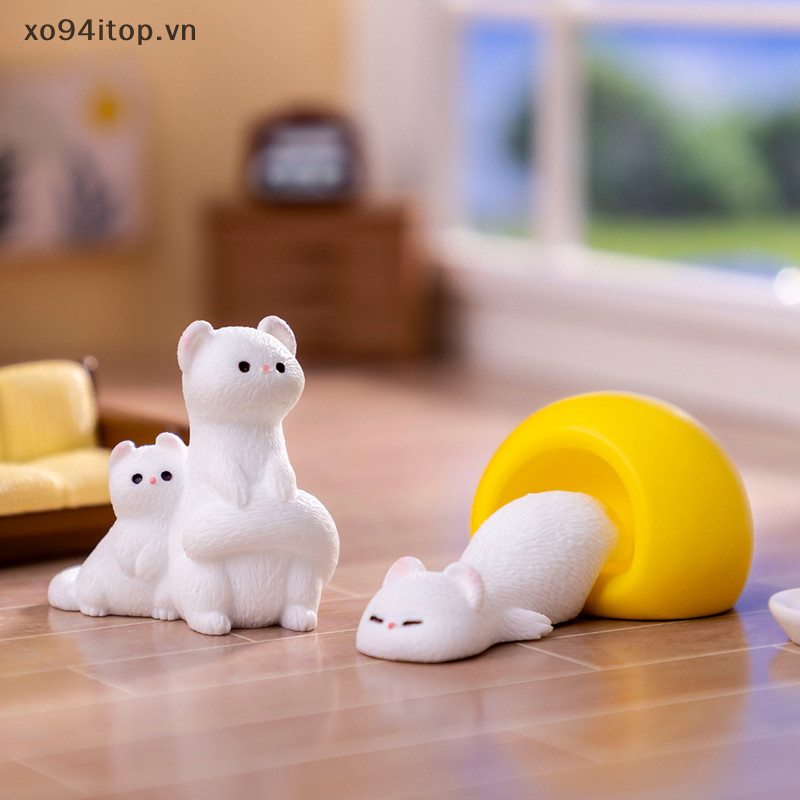 Xoitop Hoạt Hình Dễ Thương Ferret DIY Trang Trí Nhà Cửa Để Bàn Thu Nhỏ Các Bức Tượng Nhỏ Trang Trí Thủ Công Phụ Kiện Trẻ Em Quà Tặng VN