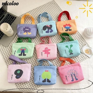 Túi vải NICOLOO, Túi đựng đồ ăn nhẹ cầm tay phong cách Hàn Quốc Túi xách nữ, Túi nhỏ Túi Tote Mini
