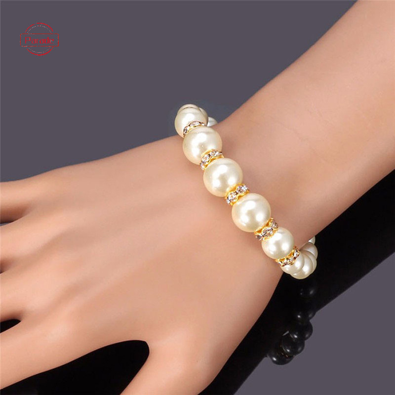 Parade 3in1 Bộ Thanh Lịch Mô Phỏng Vòng Cổ Ngọc Trai Bông Tai Vòng Cổ Dài Nữ Cô Dâu Cưới Trang Sức Quà Tặng VN
