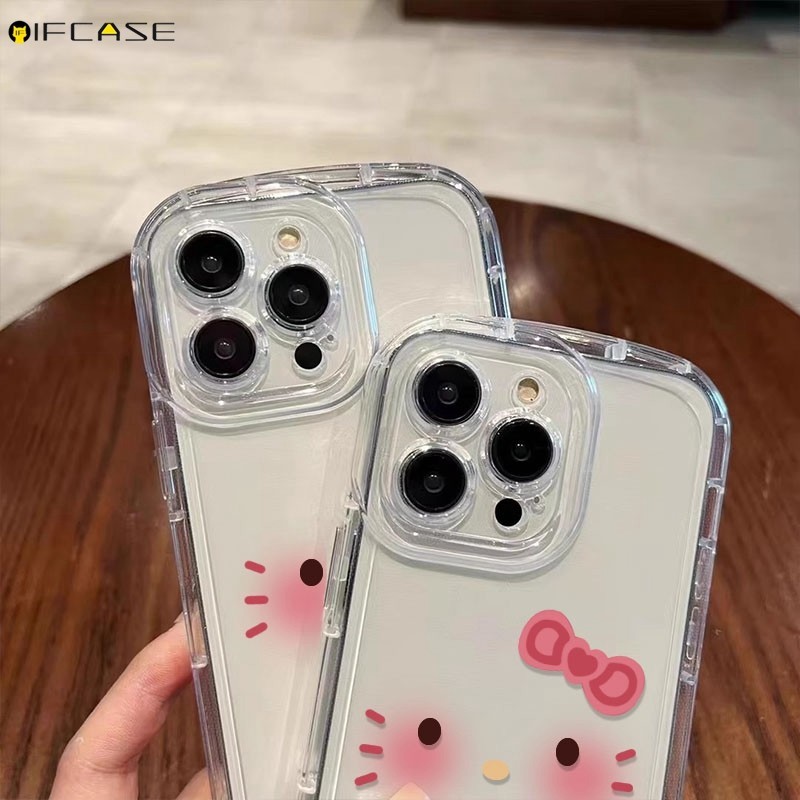 Dành Cho OPPO A2 A1 Pro A2M A1s A1x A1i 5G Ốp Điện Thoại Hình Bầu Dục Dễ Thương Tròn Hello Kitty HelloKitty Mèo Hoạt Hình Làm Dày Túi Khí Chống Sốc Trong Suốt Vỏ Mềm Trong Suốt Ốp Lưng
