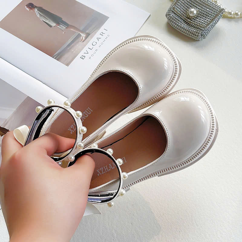 giày búp bê bé gái giày bệt cho bé da bóng quai ngang đá sang chảnh kiểu dáng hàn quốc chống trượt full hộp A19